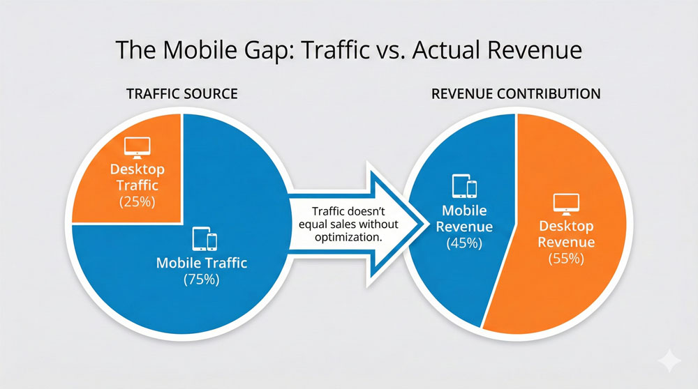 Pie Chart - Traffic vs. Revenue - Conversion Rate Optimization