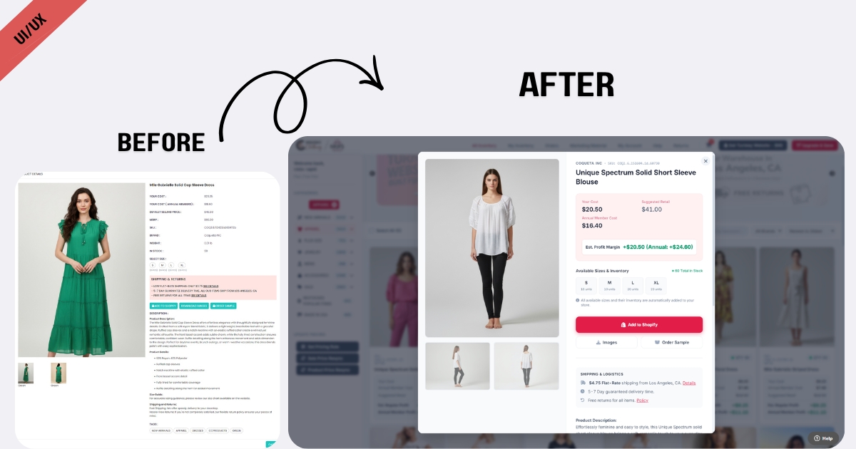 Product Detail Popup View